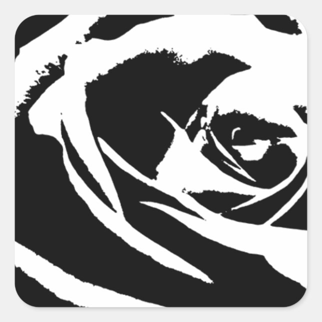Posterised Rose Art Square Sticker (Front)