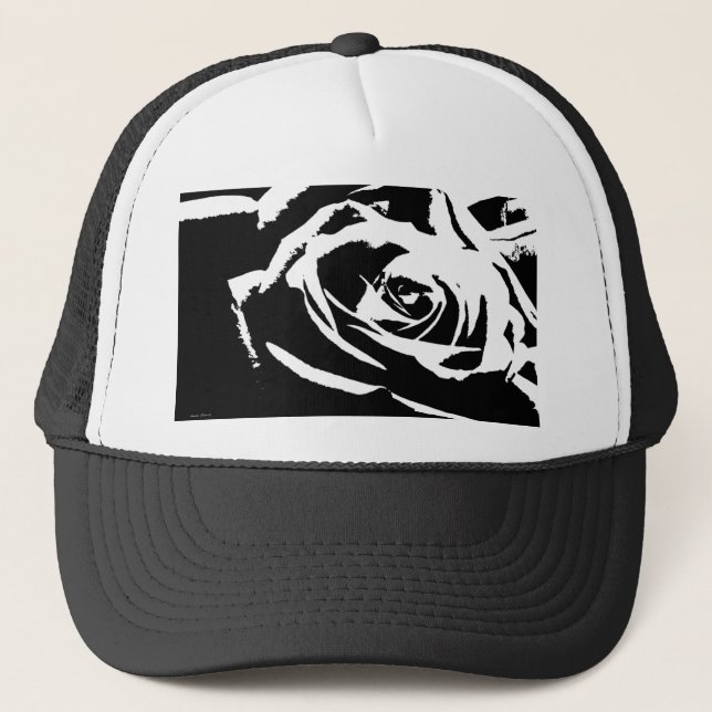 Posterised Rose Art Trucker Hat (Front)