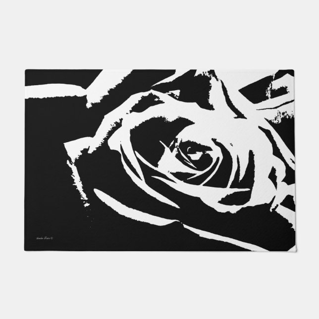 Posterized Rose Art Doormat (Front)