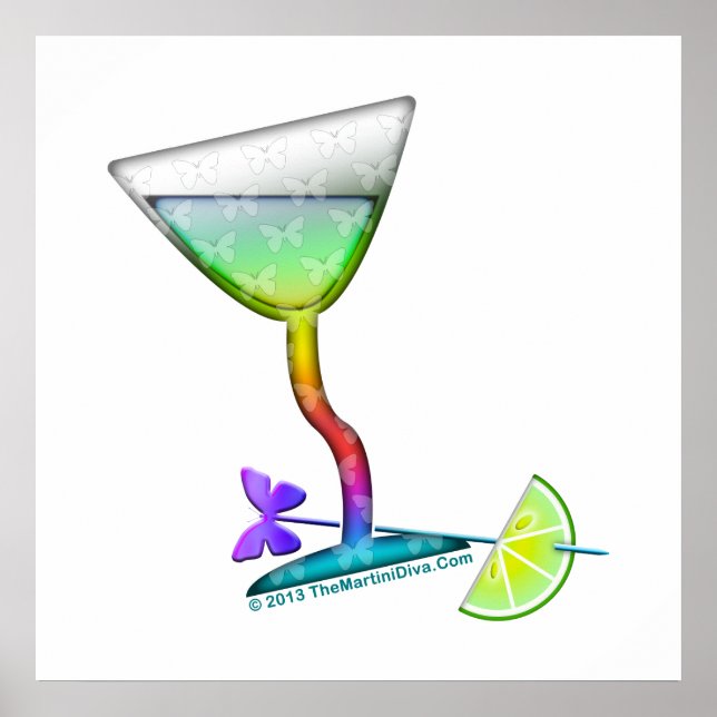 POSTERS & ARCHIVAL PRINTS - BUTTERFLY MARTINI ART (Front)