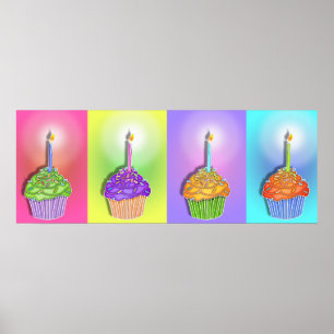 Posters, Banners - Birthday Cupcakes Poster