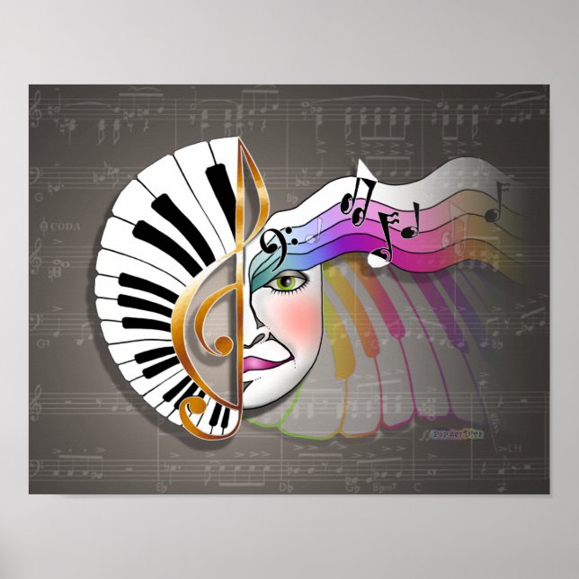 Posters & Fine Art: Music Mask (Front)