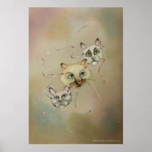 Posters, Fine Art - Siamese Cat Masks Poster