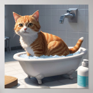   posters Make Bathing a Joy for Your Cat!"