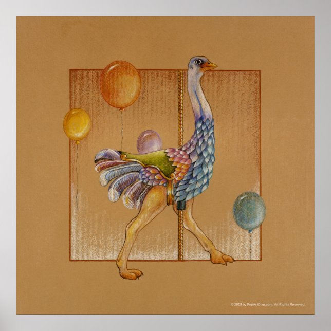 Posters, Prints - Carousel Ostrich (Front)