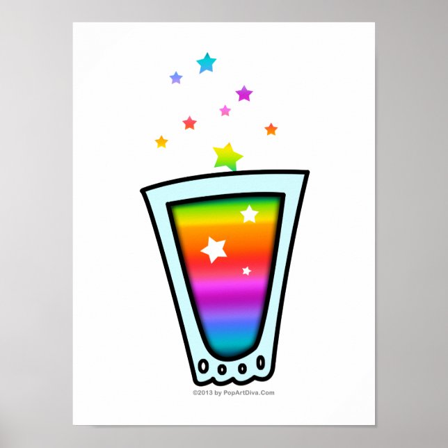 POSTERS, PRINTS - RAINBOW SHOT GLASS (Front)