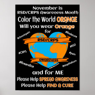 POSTERS...RSD/CRPS - COLOR THE WORLD ORANGE POSTER
