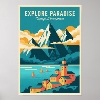 Posters Vintage Colourful Travel Print