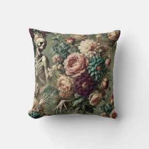 Posthumous Heartache – Gothic Floral Design Cushion