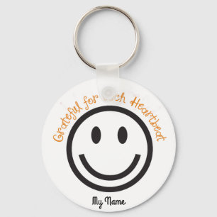 Postive Gift Keychain-Grateful for Each Heart Beat Key Ring