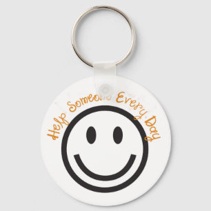 Postive Gift Keychain-Help Someone Every Day Key Ring