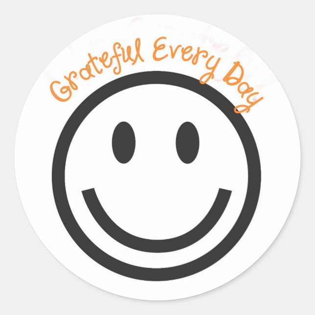 Postive Sayings Sticker-Grateful Classic Round Sticker (Front)