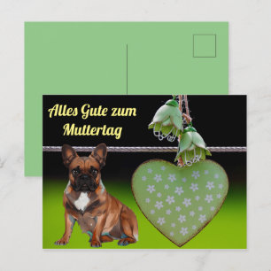 Postkarte französische Bulldogge Muttertag Postcard