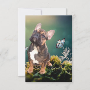 Postkarte französische Bulldogge Save The Date