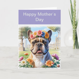 Postkarte französische Bulldoggen Mothers Day Invitation