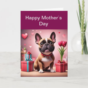 Postkarte französische Bulldoggen Mothers Day Invitation