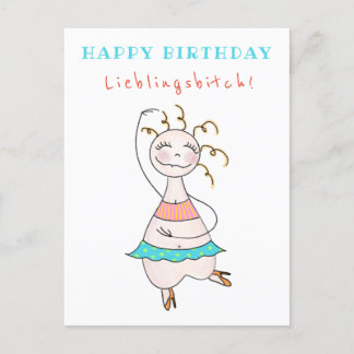 Postkarte Geburtstag Happy Birthday Lieblingsbitch Postcard