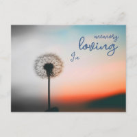 Postkarte "In loving memory" mit Pusteblume 