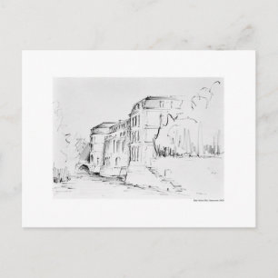 Postkarte Zeichnung Bleistift Hannover Landschaft Postcard