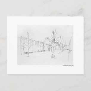 Postkarte Zeichnung Bleistift Hannover Landschaft Postcard