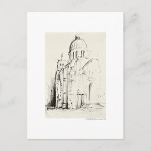 Postkarte Zeichnung Bleistift Hannover Landschaft Postcard
