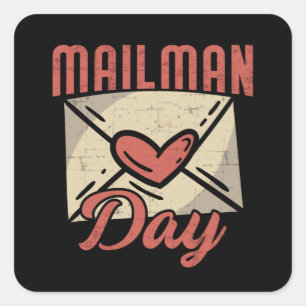 Postman Delivery Post Mail Mailman Day Gift Idea Square Sticker