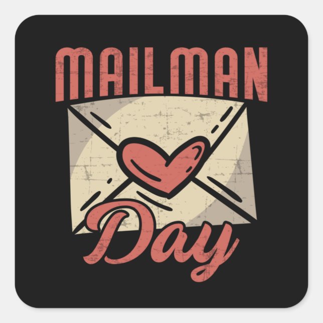 Postman Delivery Post Mail Mailman Day Gift Idea Square Sticker (Front)