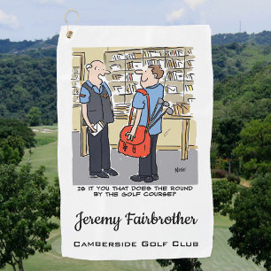 Postman Has Round Near Golf Course Golf Cartoon Towel