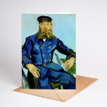 Postman Joseph Roulin | Vincent Van Gogh Card<br><div class="desc">Portrait of the Postman Joseph Roulin (1888) by Dutch post-impressionist artist Vincent Van Gogh. Original painting is an oil on canvas. The portrait is one of several Van Gogh painted of his close friend, a postal employee in the southern French town of Arles. In this version postman Roulin is seated...</div>