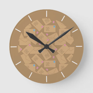 Postman Mail Carrier and Postal Worker Office Round Clock