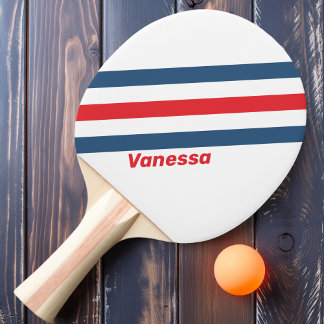 Postman Nostalgic Stripes with Name Ping Pong Paddle