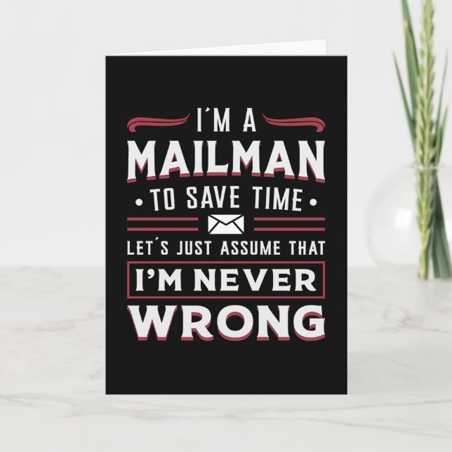 Postman Post Mail Mailman Day Delivery Gift Idea Card (Front)