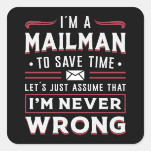 Postman Post Mail Mailman Day Delivery Gift Idea Square Sticker