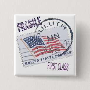 Postmark Duluth 55812 15 Cm Square Badge