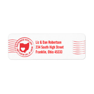 Postmark OHIO Heart of the Heartland Address Label Return Address Label