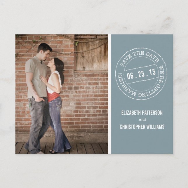 Postmark Wedding Photo Save the Date Postcard (Front)