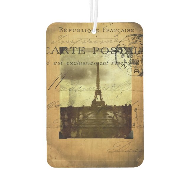 Postmarked Paris Car Air Freshener (Back)