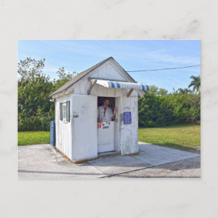 Postmaster, Ochopee, Florida, Smallest Post Office Postcard