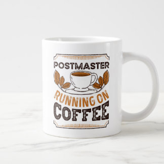 Postmaster running on Coffee Caffeine Gift Large Coffee Mug