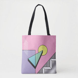 Postmodern Geometric: Abstract Composition Tote Bag