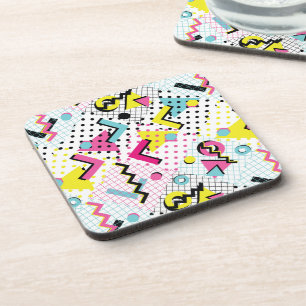 Postmodern Memphis Style Pattern Coaster