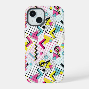 Postmodern Memphis Style Pattern iPhone 15 Case