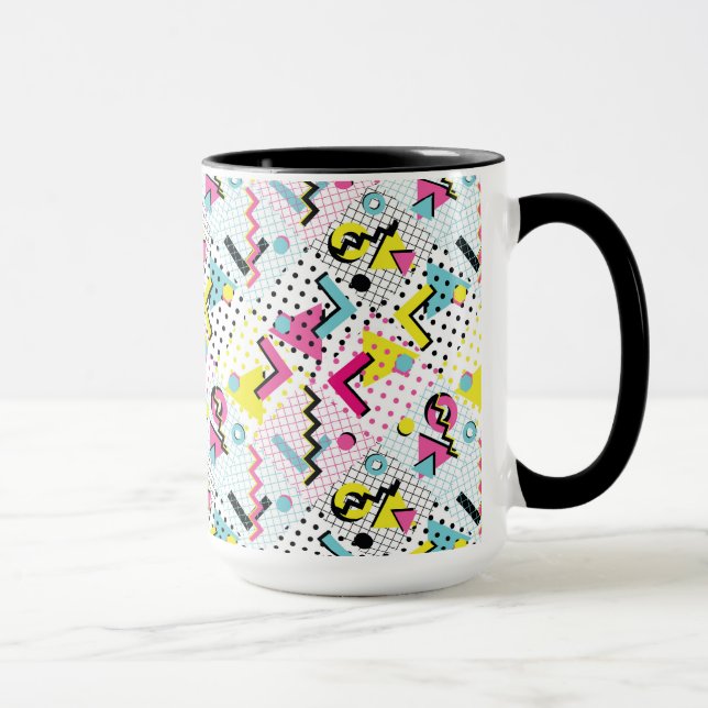 Postmodern Memphis Style Pattern Mug (Right)