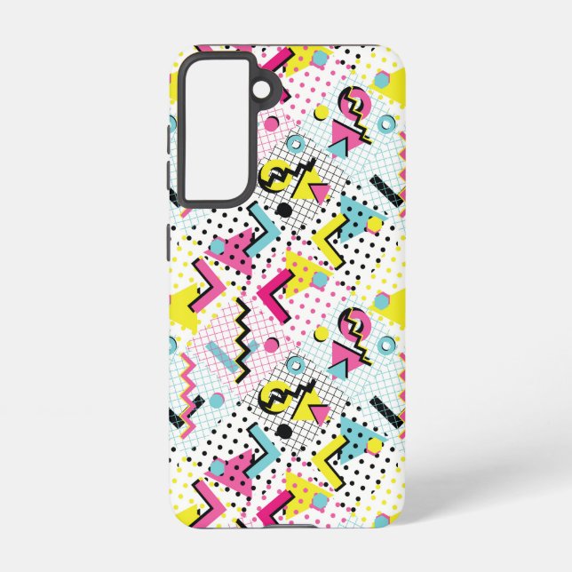 Postmodern Memphis Style Pattern Samsung Galaxy S21 Case (Back)