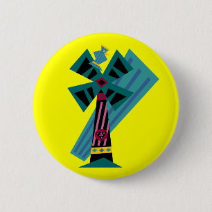 Postmodern Palm Bird Sans Background 6 Cm Round Badge