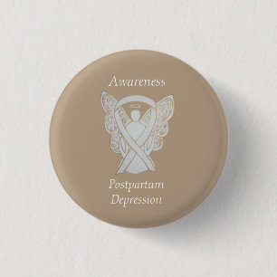 Postpartum Depression Awareness Angel Ribbon Pin