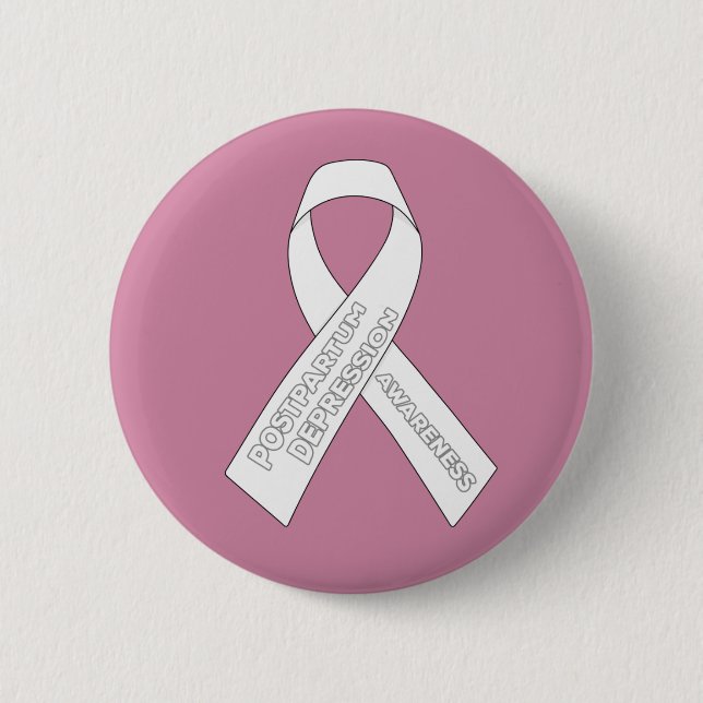 postpartum depression Awareness Ribbon 6 Cm Round Badge (Front)