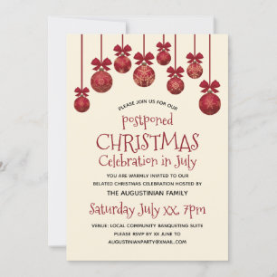Postponed July Christmas Party Invitation