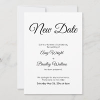 Postponed Wedding Announcement Elegant New Date