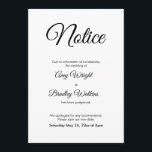 Postponed Wedding Announcement Elegant Notice<br><div class="desc">Here's a simple card to notify your guests if it's become necessary to change your wedding date. Use the template fields to add your personal details and make this elegant, minimalist design your own. The white background can be changed to any colour you prefer. All fonts and colours are also...</div>